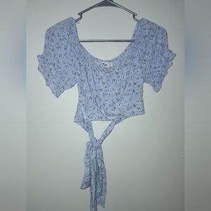 NWT Hollister Babydoll Tie Around Crop Top